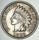 1889 Indian Head Cent Die Crack Mint Error Full Liberty ~4 Diamonds Au Penny Sre