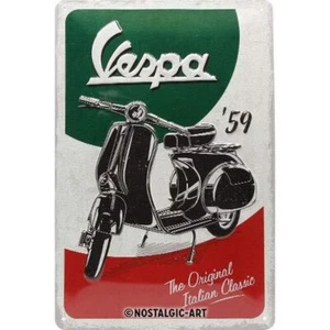 Retro tin sign metal sign vintage 8 x 12 in - Vespa - The Italian Classic - Picture 1 of 4