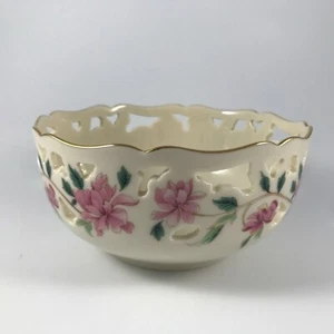 LENOX CHINA "BARRINGTON COLLECTION" Pierced CENTERPIECE BOWL 8-1/4" GOLD TRIM - Picture 1 of 8