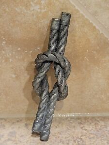 Classic Hudson Pewter Knotted Rope 2" x 6.5" Made in USA