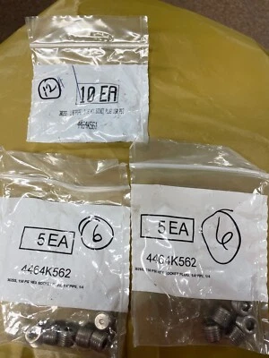 Pipe Plugs two sizes 1/8" 4464K561)  and (1/4" (4464K562)  302 SS  150 PSI - Image 1 of 3