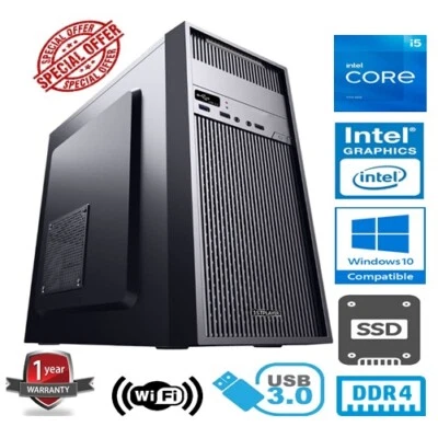 INTEL CORE i5 11400 4.4GHZ 6 CORE 8GB RAM 240GB SSD HOME / BUSINESS PC - Image 1 of 4