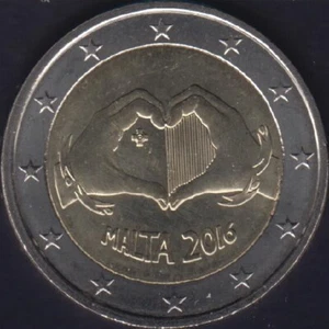 MALTA 2 euro 2016 SOLIDARIETÀ ATTRAVERSO AMORE UNC BIMETALLICO - Foto 1 di 2