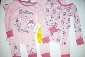 Laura Ashley Scottie Dog Sleepwear 4pc Bedtime Besties Pajamas 2T Pink New - Picture 1 of 8