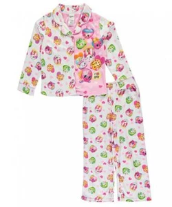 Shopkins Girls Pajama Shirt 2pc Pajama Pant Set Size 4 6 8 10 - Picture 1 of 1