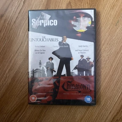 Serpico / The Untouchables / Chinatown 3 Disc DVD (2008) Brand New and Sealed - Image 1 of 2