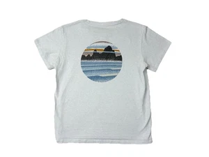 Patagonia Kids Graphic T Shirt Small 7-8 Organic Cotton Light Blue Short Sleeve - Picture 1 of 9