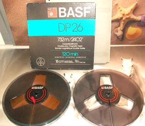 BASF 2er Set Tonband + Leerspule 18cm BASF GRÜN DP26LH/732m+Archivboxen von 1986 - Bild 1 von 20