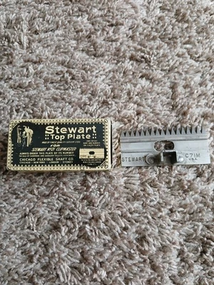RARE Vintage Stewart Top Plate No. C 71 M for No. 21 Clipmaster Barber Hair Cut - Image 1 of 4