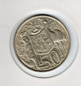 AUSTRALIA 1966 ROUND 50 CENT COIN SILVER 80% - Bild 1 von 2