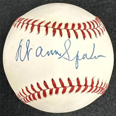 Warren Spahn signed AL American League Baseball Braves autograph ~ JSA COA - Image 1 of 3