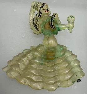 ANTIKE ESTAE LUCITE CELLULOID FLAMENCO TÄNZERIN FRAU BROSCHE ANSTECKNADEL - Bild 1 von 6