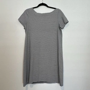 Lafayette 148 Black and White Striped Knee Length Shirt Shift Dress Size L - Picture 1 of 6