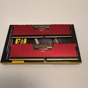 USED Corsair Vengeance LPX 8GB (2x4GB) DDR4 3200 C16 - Red - CMK8GX4M2B3200C16R - Picture 1 of 4