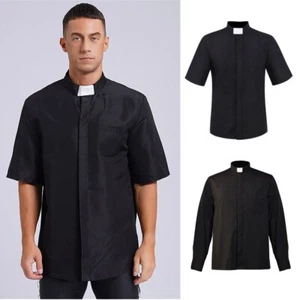 Herren Priester Kleriker Bluse Hemd Halloween Klerus Priester Rollenspiel Kostüm - Bild 1 von 28