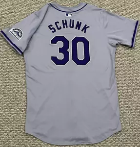 SCHUNK size 46 #30 2024 Colorado Rockies game jersey issued road gray MLB - Picture 1 of 14