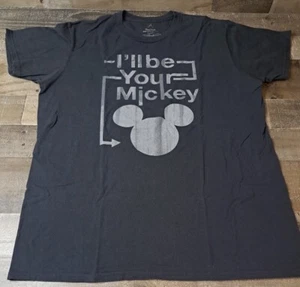 Disney Parks Mens T-Shirt Sz Large I'll Be Your Mickey Mouse Black Short Sleeve - Picture 1 of 4
