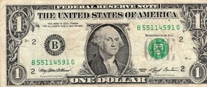1,00 $ Federal Reserve Schein Serie 1993 New York - Bild 1 von 2