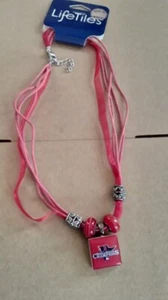 BOSTON RED SOX 2013 WORLD SERIES CHAMP LIFETILES 19" BEAD RIBBON+TWINE NECKLACE - Picture 1 of 6