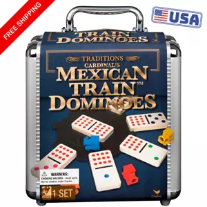 Mexican Train Dominosteine Spiel Set Double 12 Color Domino Cardinal Alukoffer *** - Bild 1 von 8