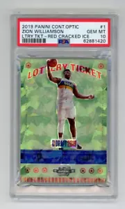 2019 Contenders Optic Lottery Ticket Red Ice Prizm Zion Williamson PSA 10 - Bild 1 von 2