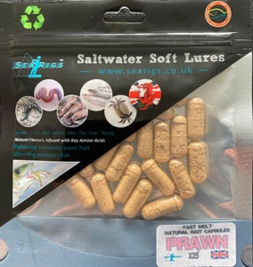 SEARIGS™ Prawn - Sea Fishing Natural Bait Capsules "Fast Melt" x25 - Picture 1 of 12