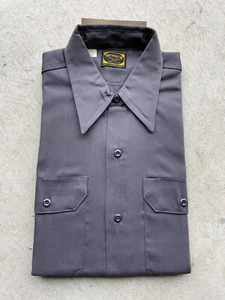 NOS - Vintage 1960s Washington Dee Cee Work Shirt - Sz M - Grey Long Sleeve - Picture 1 of 5