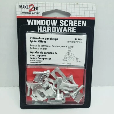 Prime-Line Aluminum Storm Door Panel Clips 8 pcs. #PL 7939 - Image 1 of 2