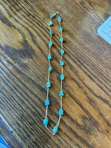 VINTAGE BEAUTIFUL 1/20 12K GF TURQUOISE BEADED NECKLACE WITH FREE SHIPPING - Picture 1 of 6