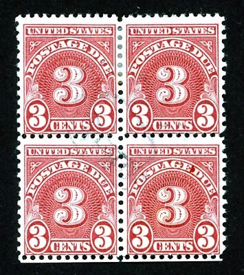 Stamps United States, Scott # J72 Mint hinged OG, block of four, precancelled - Image 1 of 2