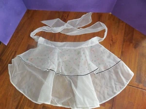 Lot of 3 Vintage Half Aprons Sheer Hostess Kitchen Waist Tie - Picture 1 of 11