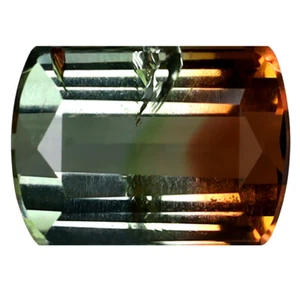 1,34 ct Achteck (8 x 5 mm) unbeheizt / unbehandelt Wassermelone Turmalin Edelstein - Bild 1 von 2