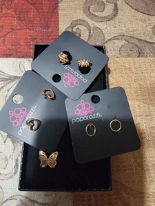 Paparazzi Niños Joyería 3 Pendientes Y Un Anillo Ajustable - Imagen 1 de 6