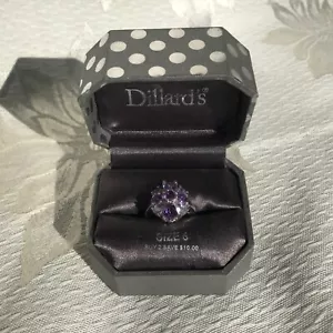 Dillard's Cubic Zirconia Fashion Jewelry Silver-toned Ring 6 GUC - Picture 1 of 12
