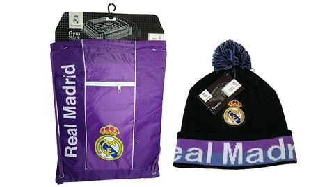 Real Madrid C.F. Official Licensed Soccer Cinch Bag & Beanie Combo 07-1 Cover