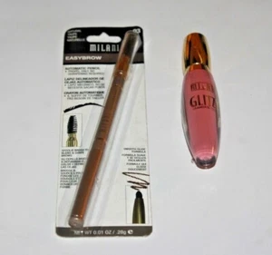 MILANI GLITZY GLAMOUR GLOSS #52 + EASYBROW AUTOMATIC #03 LOT OF 2 NEW - Picture 1 of 2