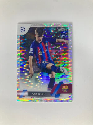 2022-23 Topps Chrome UEFA Pablo Torre Pulsar Refractor Barcelona Rookie RC #32 - Image 1 of 4