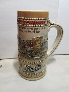 VINTAGE STROH'S BREWING CO CERAMARTE CERAMIC RELIEF  BEER STONEWARE STEIN BRAZIL - Picture 1 of 8