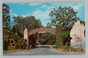 Postal cromada fuente de la juventud de San Agustín Florida FL años 50 - Imagen 1 de 2