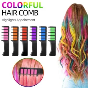 Temporary Hair Chalk Comb Washable Hair Dye Marker Hair Color Dye Women Girls - Picture 1 of 16