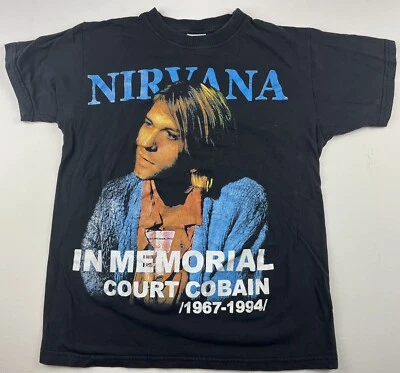 Nirvana “Court Cobain” Memorial Bootleg T-Shirt. Explicit Back Graphic￼ - Image 1 of 4