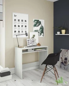 SCRIVANIA SCRITTOIO CON RIPIANO FISSO 79X43X78H CM BIANCO ALPES STUDIO UFFICIO - Foto 1 di 2