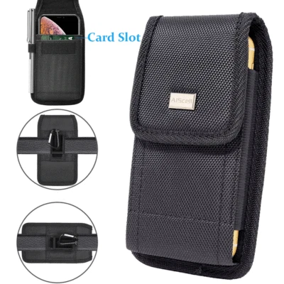 Cell Phone Holster Rugged Carrying Case Wallet Pouch w/ Metal Belt Clip(3 sizes) - Image 1 of 4