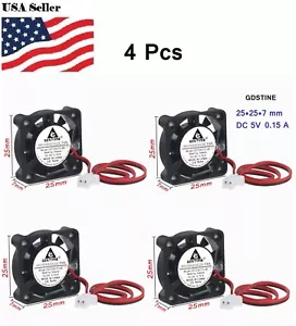 4 pz Gmstime 1" 25 mm x 7 mm 2507 DC 5 V ventola di raffreddamento brushless - Foto 1 di 1