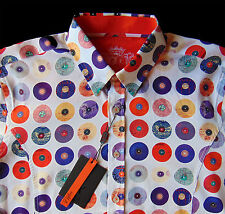 Men's EIGHT X 8X PREMIUM Colors Circles Records Shirt Small S NEW NWT Slim Fit
