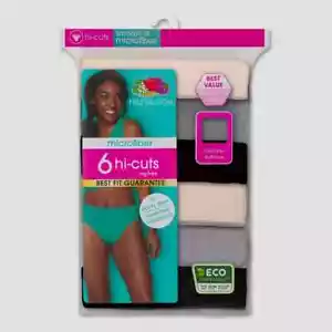 Fruit of the Loom Women's Microfiber Hi-Cut 6pk - Colors as Pictured Size 6 Med - Picture 1 of 9