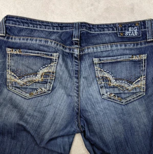 Big Star Maddie Boot Mid Rise Fit Womens 33XL 16 Blue Jeans Thick Stitch Denim - Picture 1 of 15