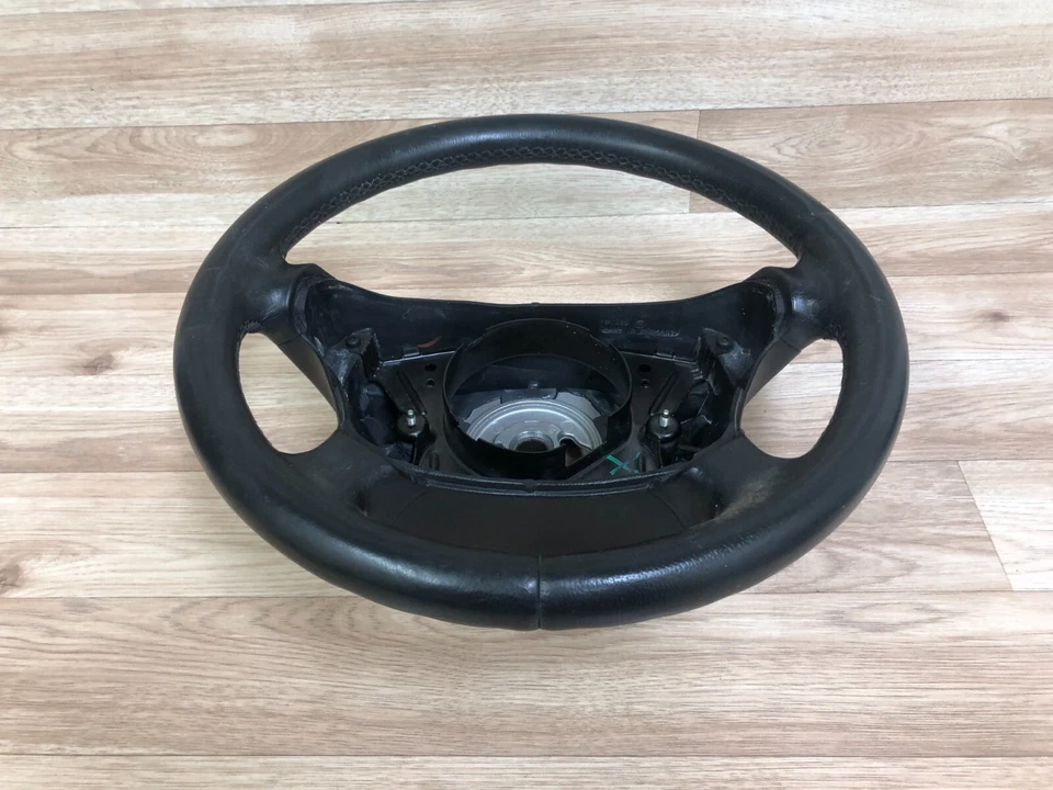 MERCEDES BENZ W210 E320 E430 E55 OEM FRONT LEATHER STEERING WHEEL BLACK 00-02 - Image 1 of 4