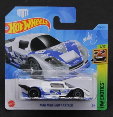 Hot Wheels LB Mad Mike Drift Attack 209/250 HW Exotics 5/10 Auto 1:64 2023 - Immagine 1 di 2