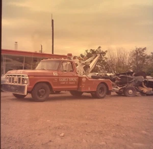 GABELS TOWING, 1973 Ford F-350 Custom Tow Truck, Walla Walla, WA. Kodak Negative - Picture 1 of 4